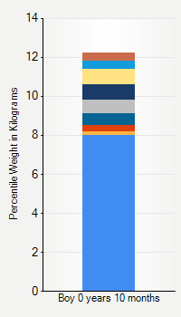 Weight chart for boys  10 months of age