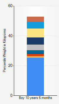 Weight chart for boys 10 years 6 months of age