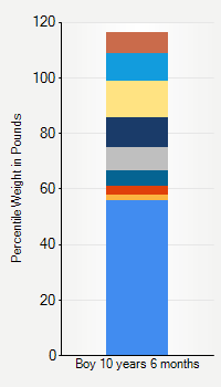 Weight chart for boys 10 years 6 months of age