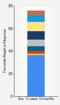 Weight chart for boys 13 years 10 months of age