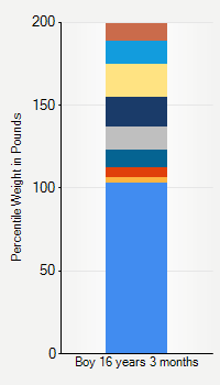 Weight chart for boys 16 years 3 months of age