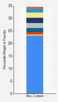 Weight chart for boys 2 years  of age